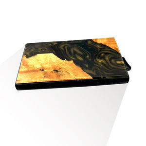 Black & Gold - Wood & Resin Smart Wallet (Pop-Up Card Holder)