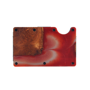 Wood and Resin Smart Wallet (Red and Gold)