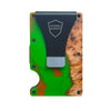 Wood and Resin Smart Wallet (Green and Orange)