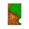 Wood and Resin Smart Wallet (Green and Orange)