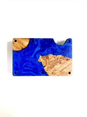 Wood and Resin Smart Wallet (Royal Blue + Light Blue)