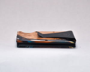 Wood and Resin Smart Wallet (Coffee + Blue + Black + White)