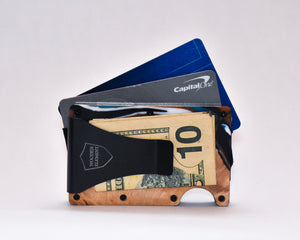 Wood and Resin Smart Wallet (Coffee + Blue + Black + White)