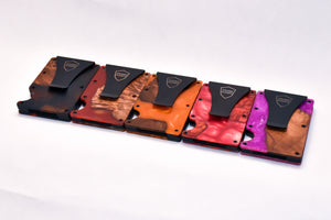 Wood and Resin Smart Wallet (Copper + Blue + White)