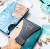 Wood and Resin Smart Wallet (Blue)