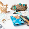 Wood and Resin Smart Wallet (Royal Blue + Light Blue)