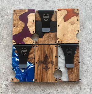 Wood and Resin Smart Wallet (Black)