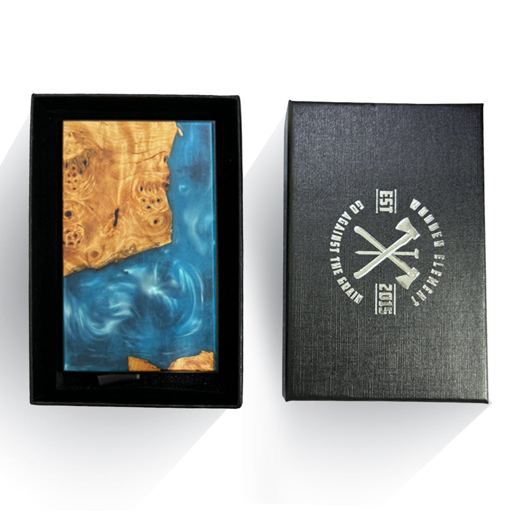 Light Blue - Wood & Resin Smart Wallet (Pop-Up Card Holder)