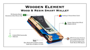 Wood and Resin Smart Wallet (Orange)