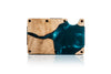 Wood and Resin Smart Wallet (Cyan)