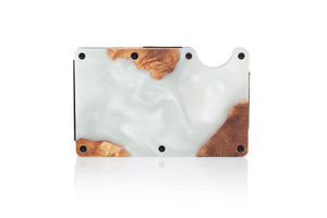 Wood and Resin Smart Wallet (Pearl White)